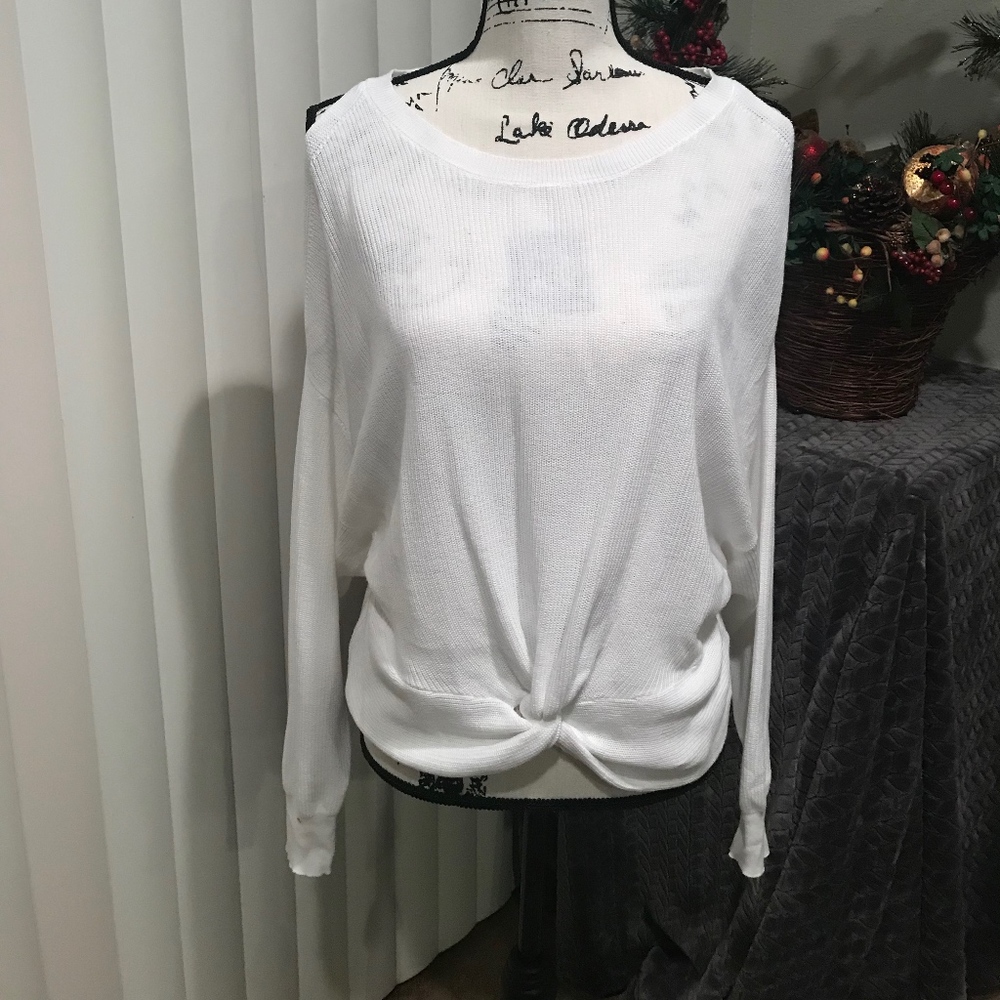 EXPRESS Twist Front White Sweater